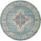 Homeroots 8 ft. Round Light Blue Distressed Medallion Area Rug 385338 - alternate 1